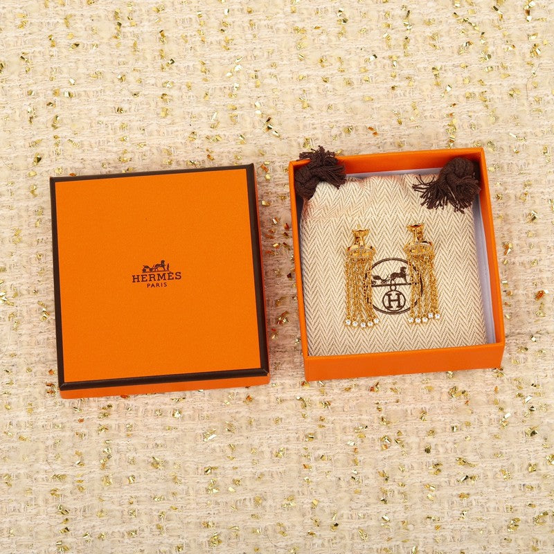 18K Farandole Diamond H Tassel Earrings