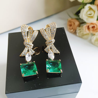18K BV Magnificent Inspirations Green Crystals Earrings