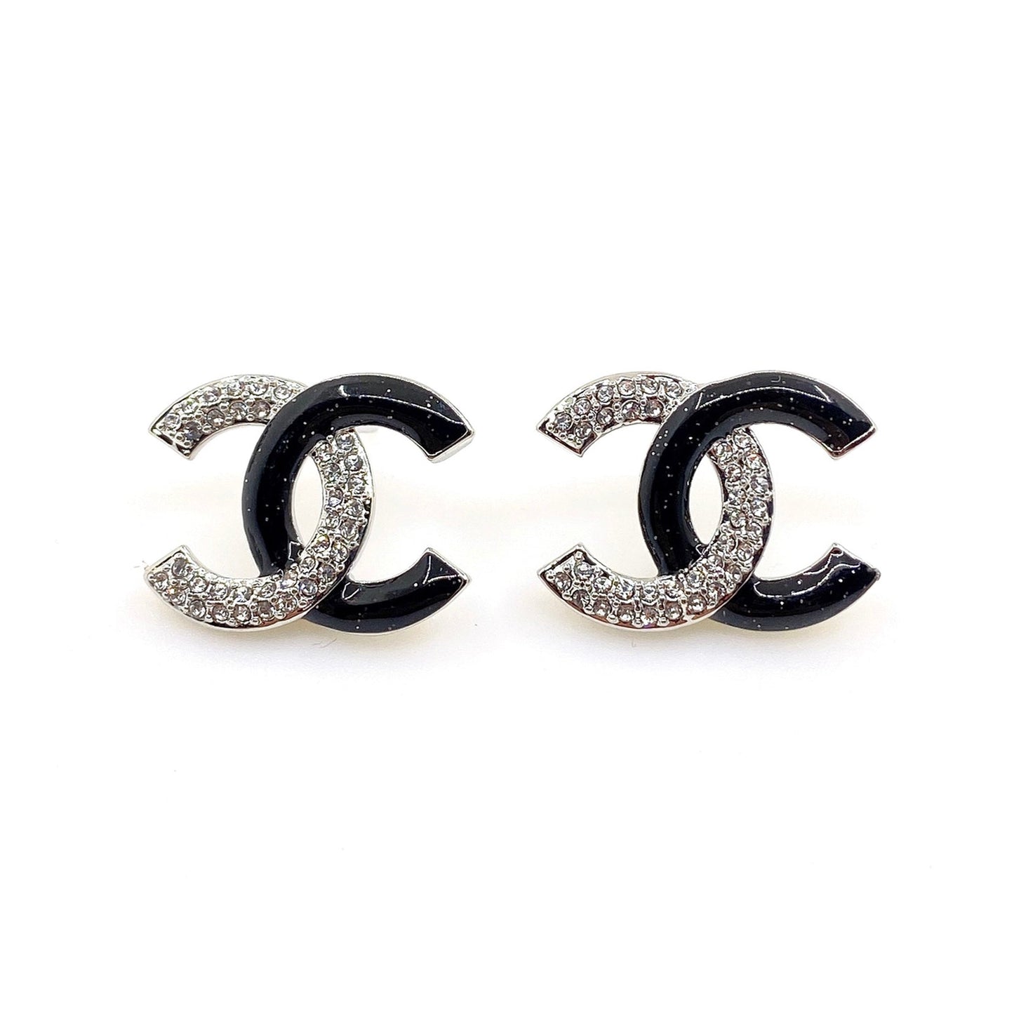 18K CC Black Diamonds Earrings