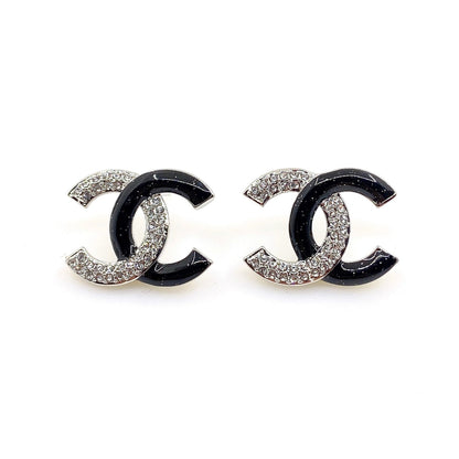 18K CC Black Diamonds Earrings