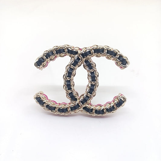 18K CC Leather Pink Brooch