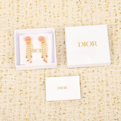 18K Petit CD Tassel Earrings
