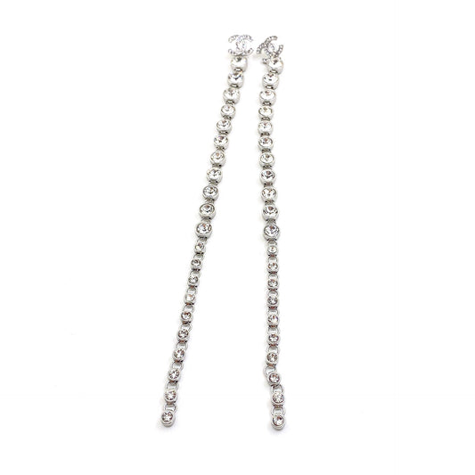 18K CC Long Crystals Earrings
