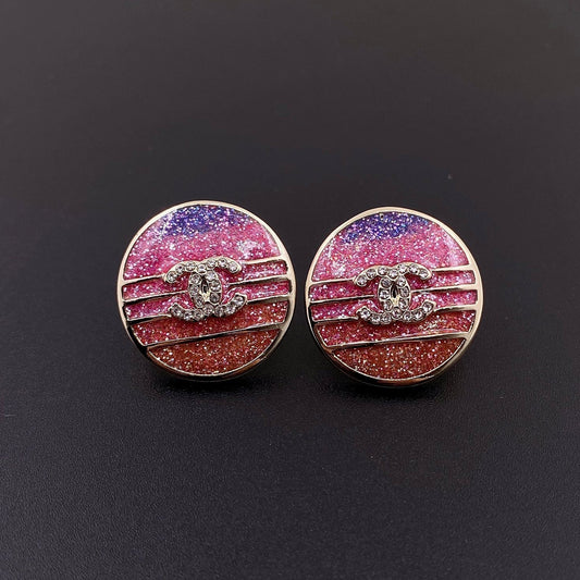 18K CC Pink Crystals Earrings