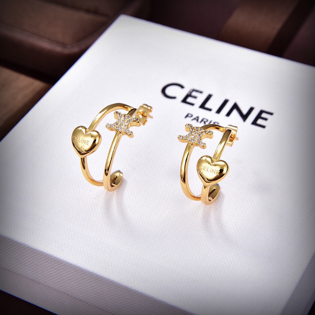 18K Triomphe Heart Earrings