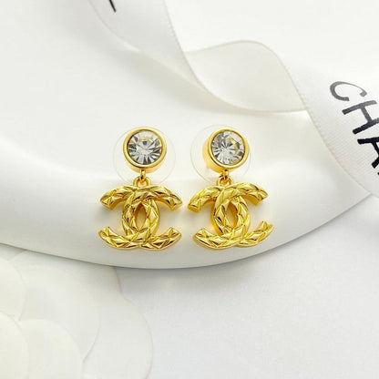 18K CC 26A Diamond Gold Earrings