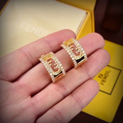 18K F OLock Earrings