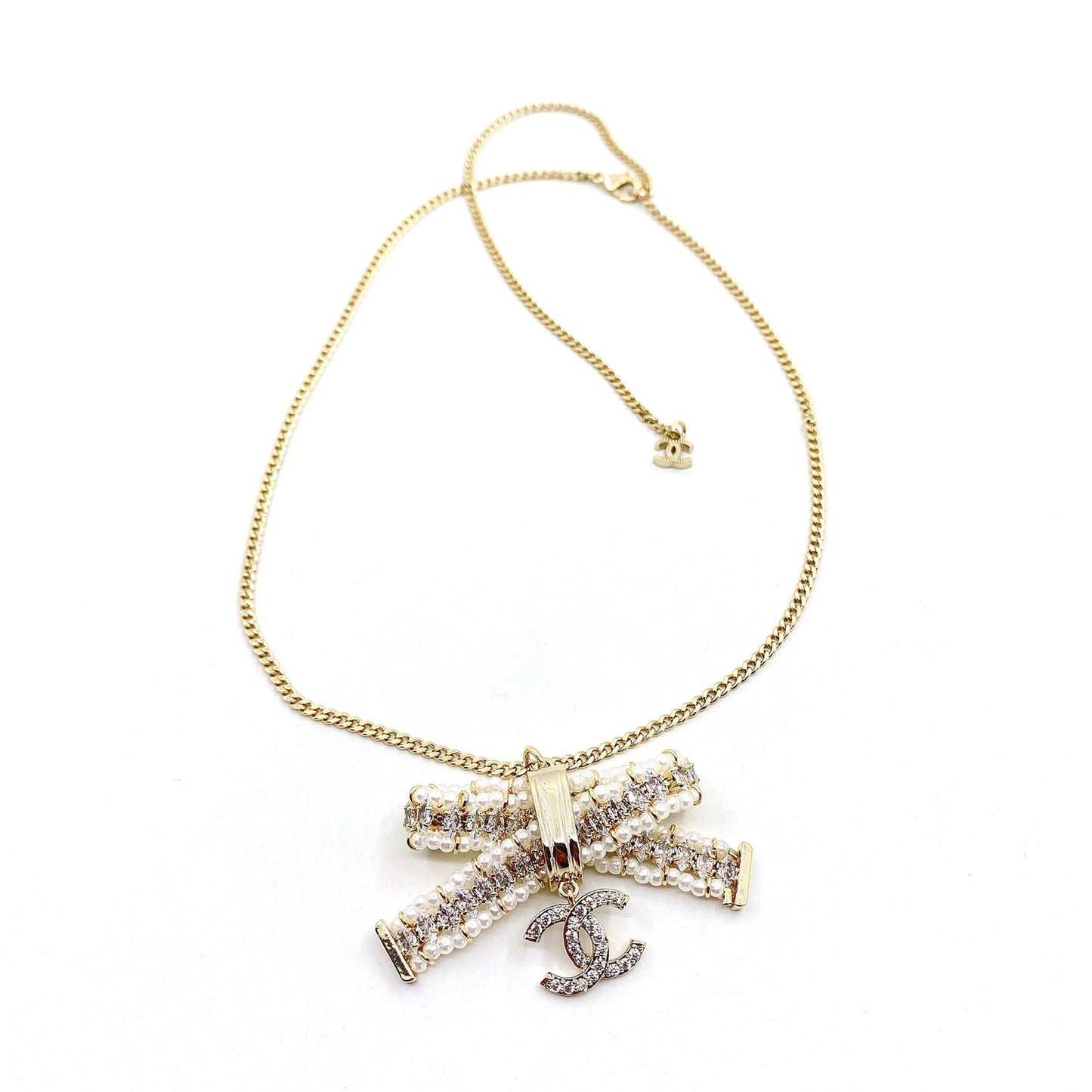 18K CC Bow Tie Necklace