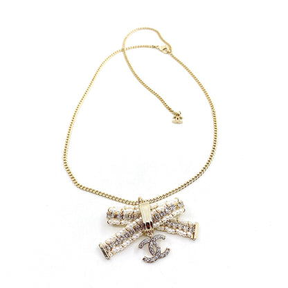 18K CC Bow Tie Necklace