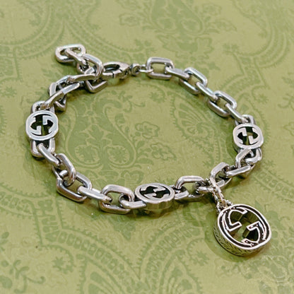Double G Interlocking G Pendant Bracelet