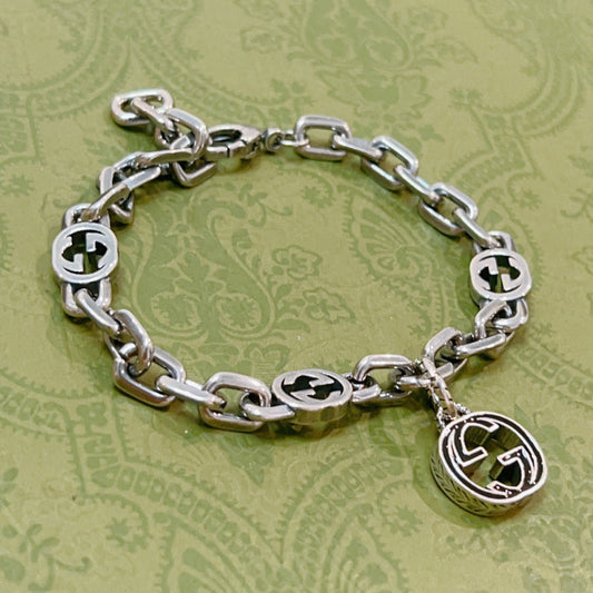 Double G Interlocking G Pendant Bracelet
