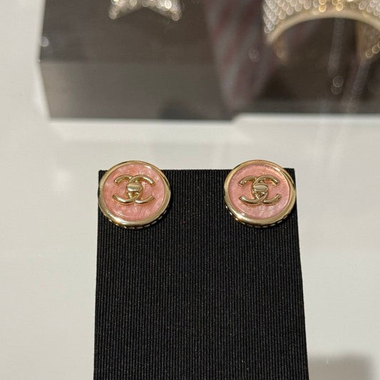 18K CC 25B Pink Gold Earrings
