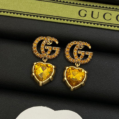 18K GG Yellow Crystal Earrings
