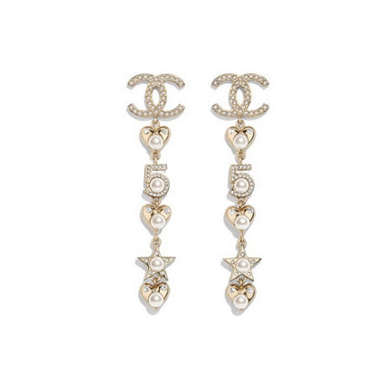 18K CC No.5 Long Earrings