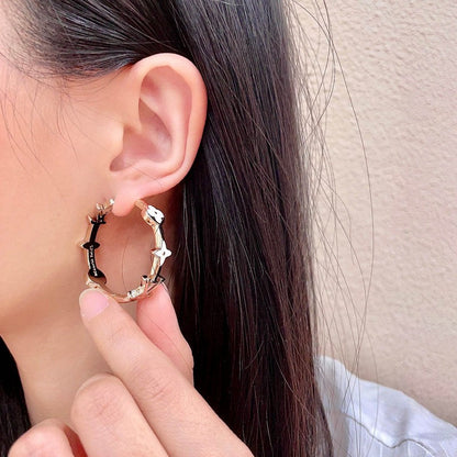 18K Louis Blossom Black & White Earrings