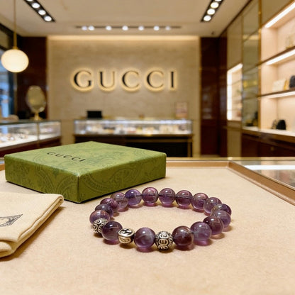 18K GG Anger Forest Purple Bead Chain Bracelet