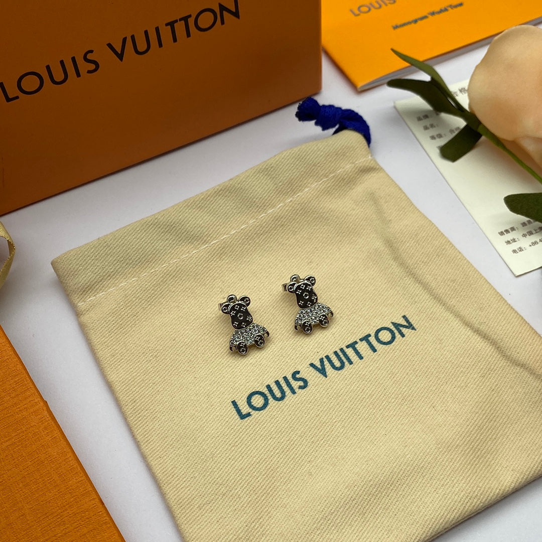 18K Louis Bear Earrings