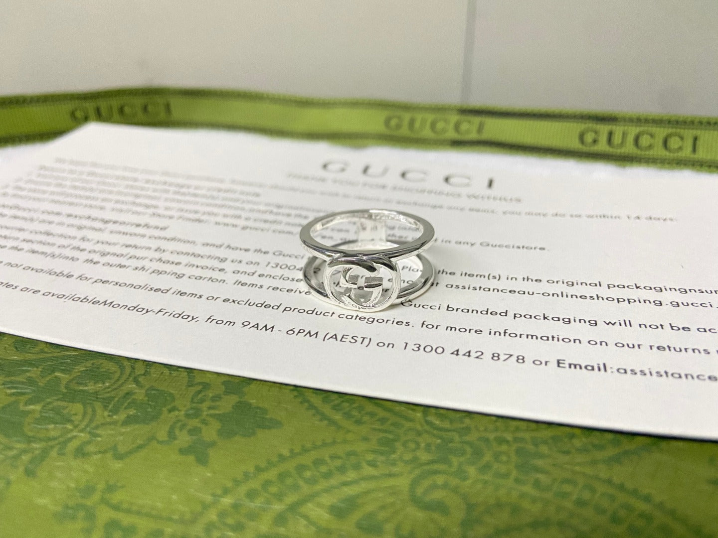 Double G Interlocking G Wide Open Ring