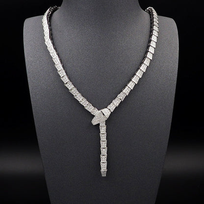 18K BV Serpenti Viper Full Pave Diamonds Necklace