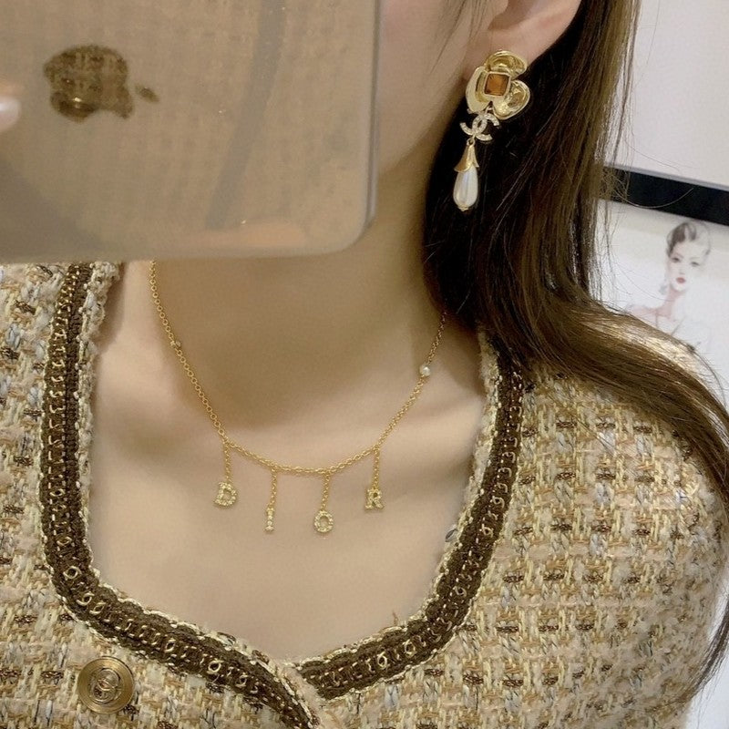 18K CC Camellia Red Crystal Earrings