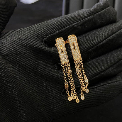 18K Her Kelly Gavroche Full Diamond Earrings