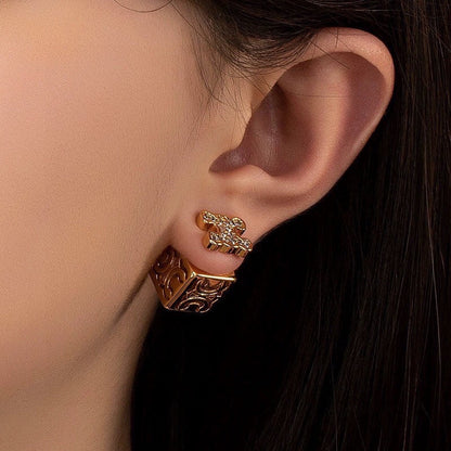 18K Triomphe Dice Pendant Earrings