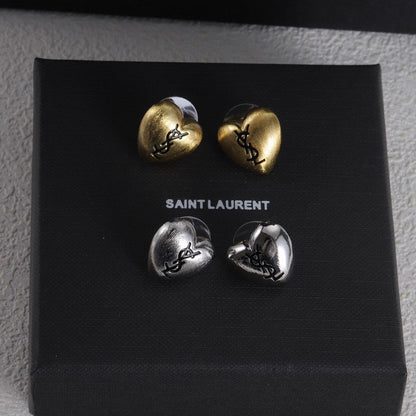 18K Saint Heart Gold Earrings
