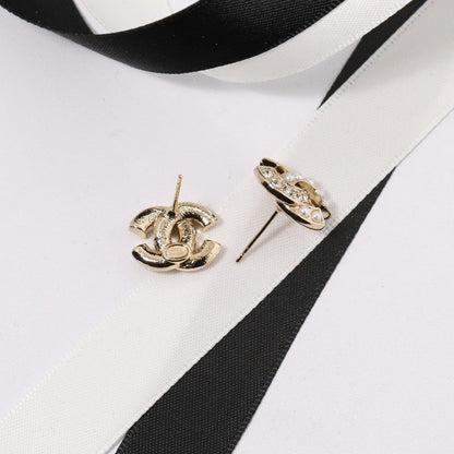 18K CC Diamond & Pearl Earrings