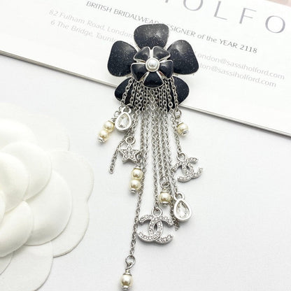 18K CC Camellia Tassel Brooch