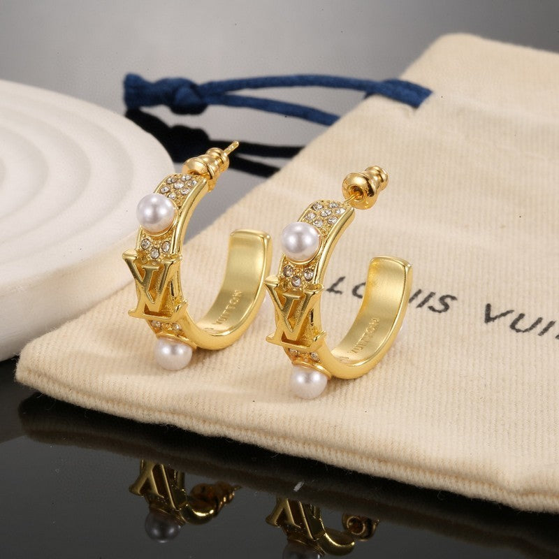 18K Louis Pearl Gold Earrings