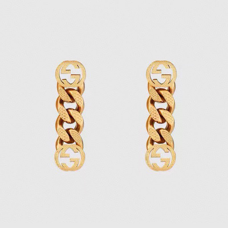 18K Double G Chain Earrings