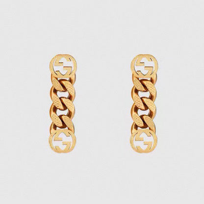 18K Double G Chain Earrings