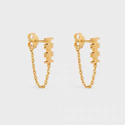 18K Triomphe Chain Earrings