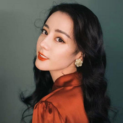 18K CC Flower Pearl Earrings