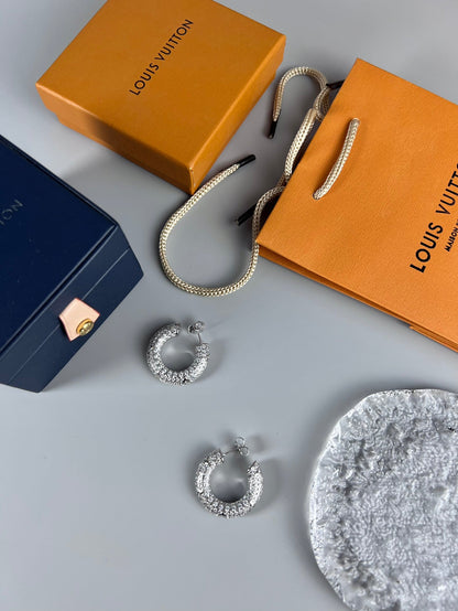 18K Louis Circle Diamonds Earrings