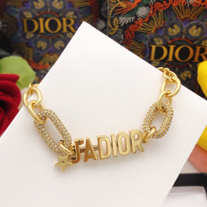 18K CD J'adior Chain Link Bracelet