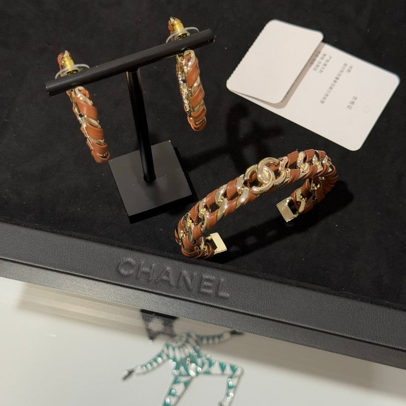 18K CC 26C Black Open Cuff Bracelet