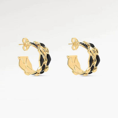 18K Louis Leather Earrings