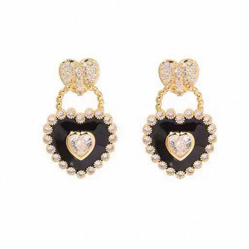 18K BV Heart Diamonds Earrings