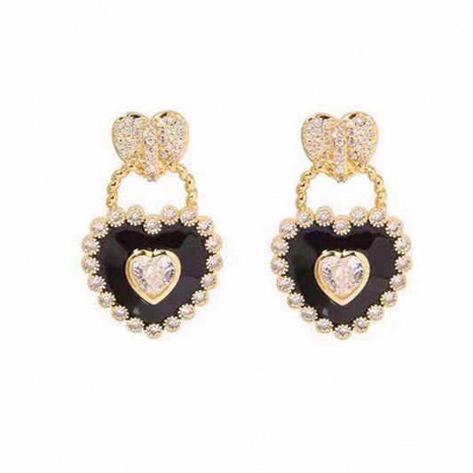 18K BV Heart Diamonds Earrings