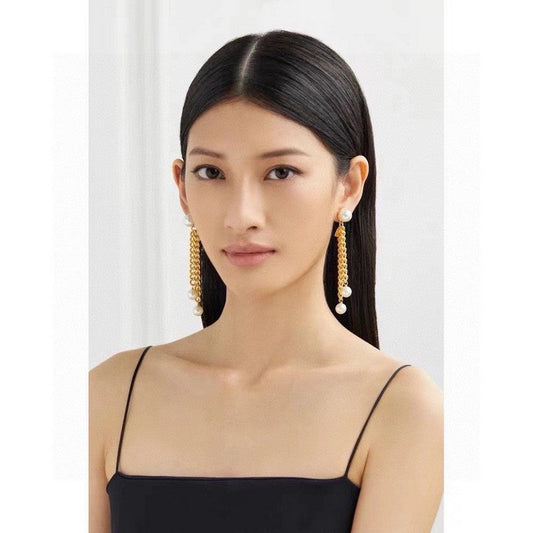 18K CE Coeur Long Earrings