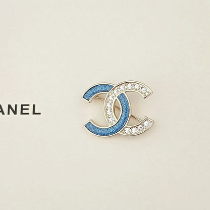 18K CC Blue & White Gold Diamond Brooch