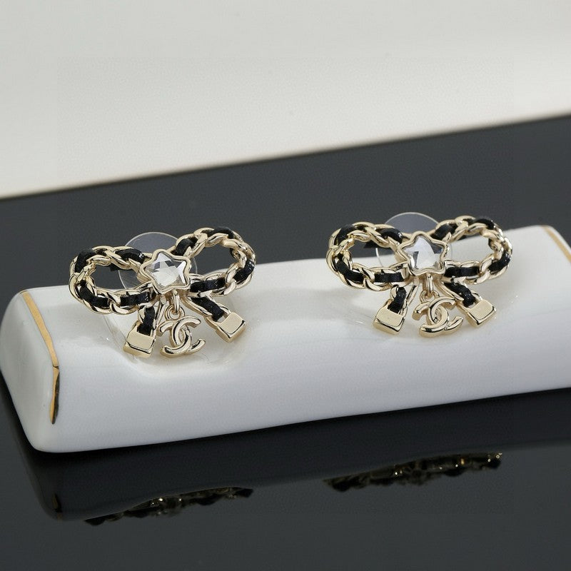 18K CC Butterfly Pendant Earrings