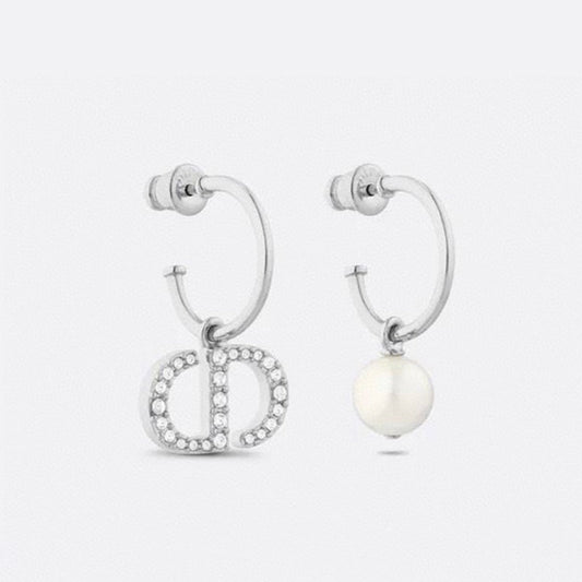 18K Petit CD Pearl Earrings