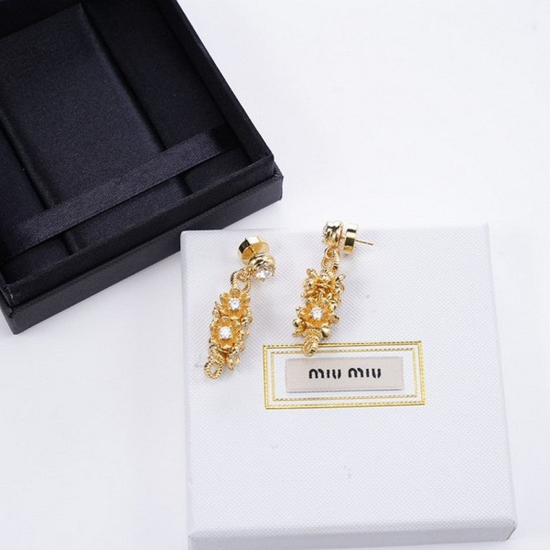 18K Miu Gold Flower Earrings