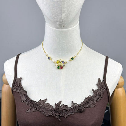 18K CC 26C Color Crystal Choker Necklace