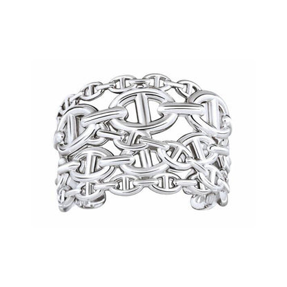 18K Chaine D'Ancre Wide Cutwork H Bracelet