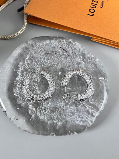 18K Louis Circle Diamonds Earrings