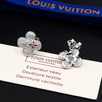 18K Louis Vivienne Diamond Earrings