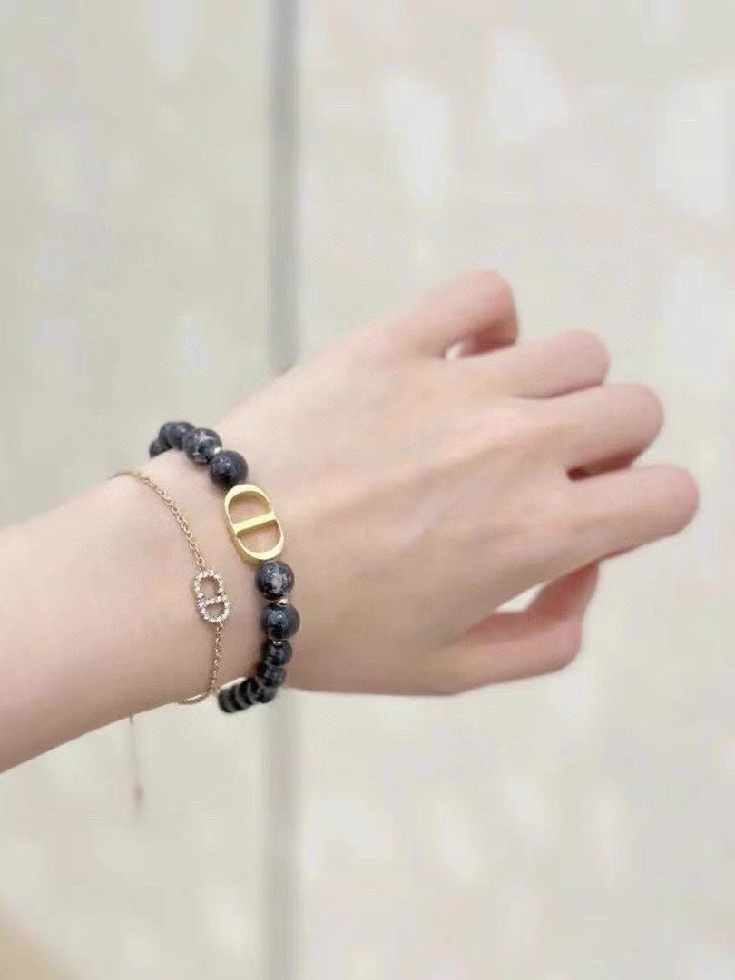 18K CD 30 Montaigne Black Pearls Bracelet